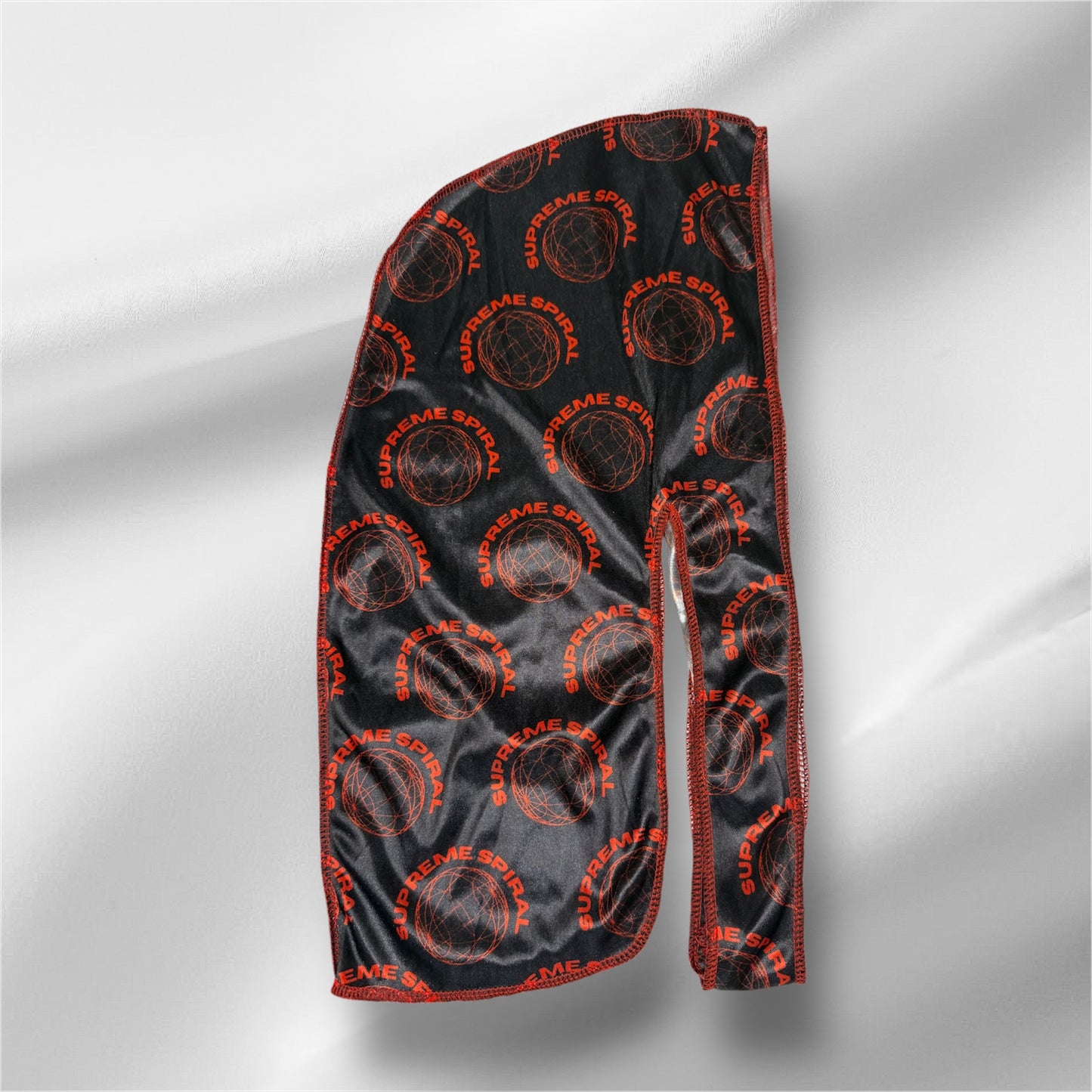 Supreme Spiral Black And Red Silk Durag