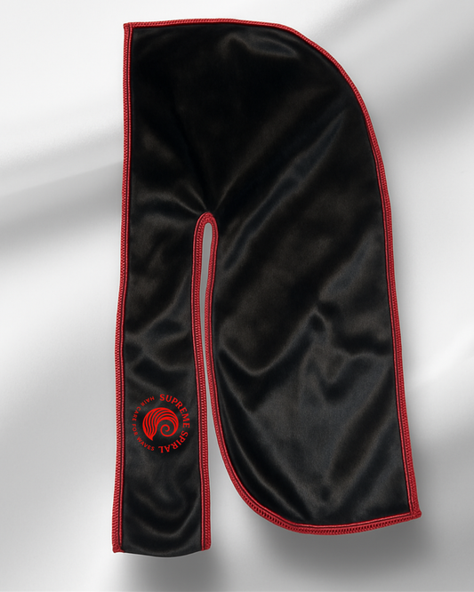 Black and Red Silky Gym Durag