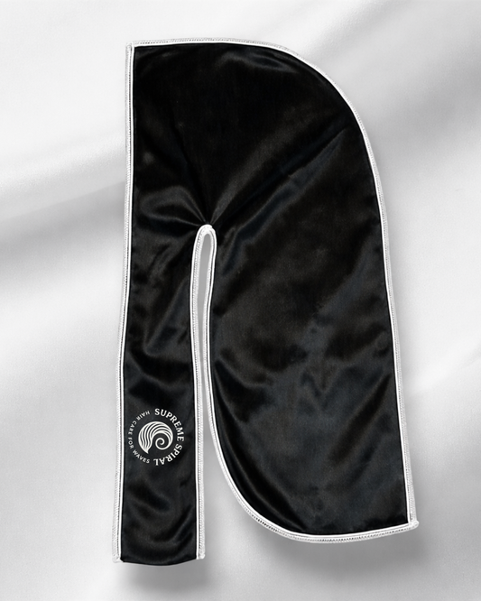 Black and White Silky Gym Durag