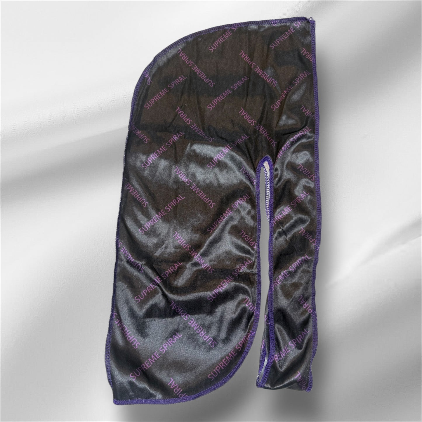 Supreme Spiral Purple and Black Silky Durag