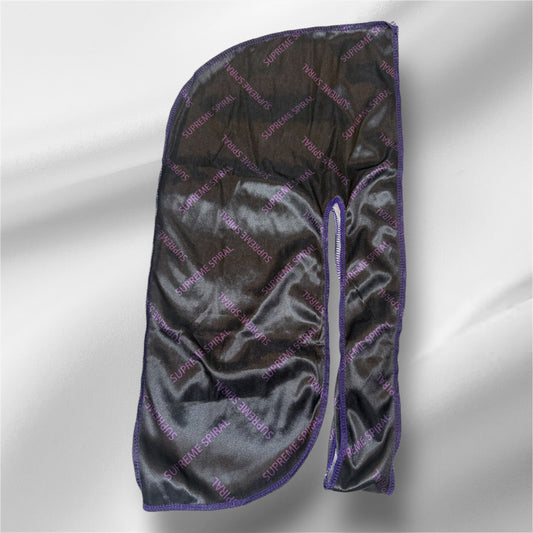 Supreme Spiral Purple and Black Silky Durag