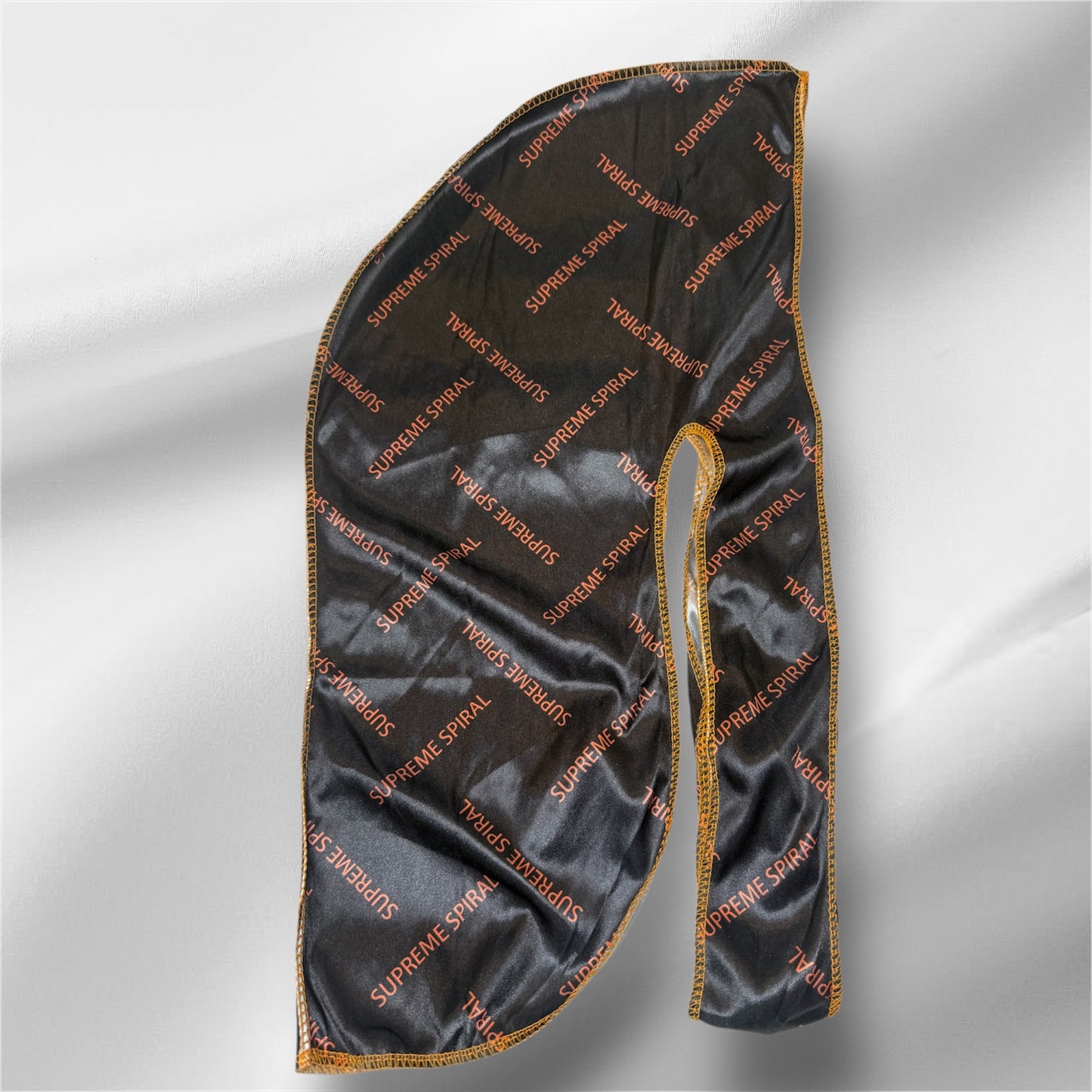 Supreme Spiral Orange and Black Silky Durag